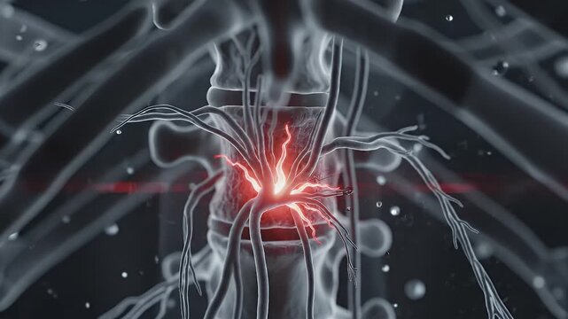 Lumbar Spine Vertebrae Pain And Inflammation Medical Animation X Ray Style