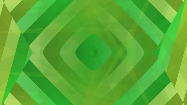 Green Geometric Shapes Forming Concentric Diamonds.