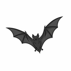 Fototapeta premium illustration of a flying bat on a white background