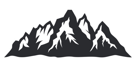 Obraz premium Mountain Peaks Silhouette Landscape Vector Illustration
