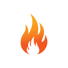 Red and orange fire flame vector illustration isolated on whit