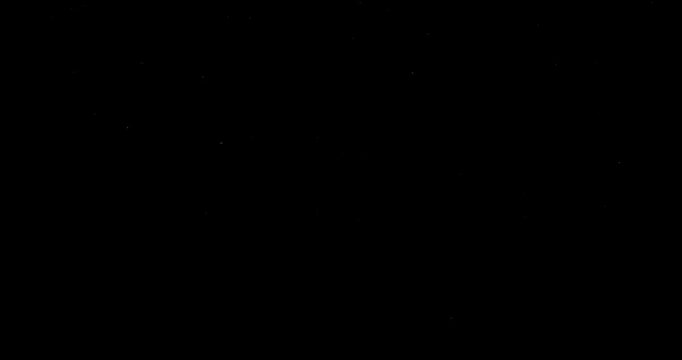 Scratches and grain texture overlay with dust particles, noise effects, and cluttered imperfections, creating retro cinematic style video.