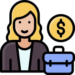 Naklejka premium Businesswoman with Briefcase