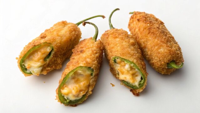 Crispy fried jalapeno poppers served on a white plate
