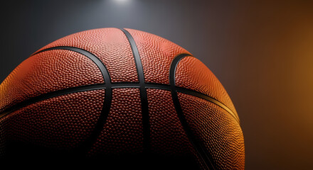 High-quality studio photograph of a professional basketball showcasing the iconic orange pebbled leather texture and bold black channel lines in sharp detail.