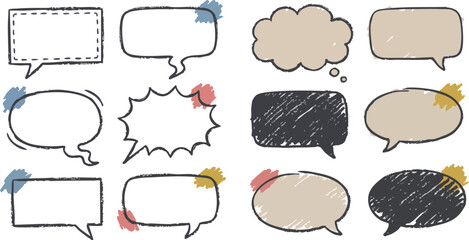 Obraz premium Collection of Various Cartoon Speech Bubbles.