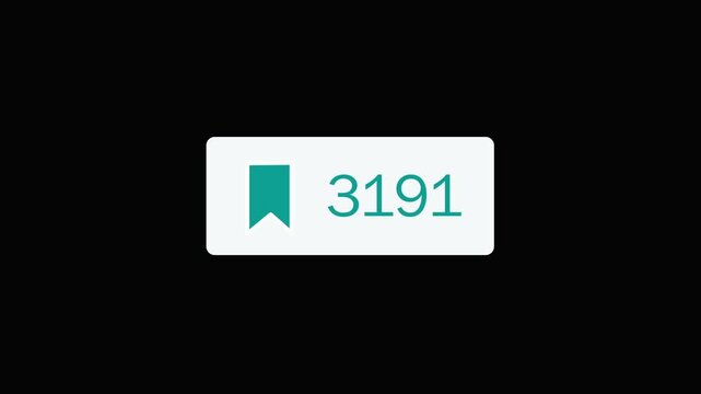 Save Icon Button Counting Animation Social Media UI App User Engagement High Resolution Motion