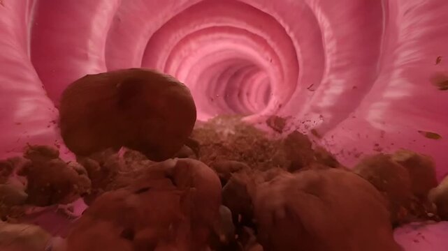 Human Intestine Anatomy 3D Render: Medical Science & Healthcare Visuals