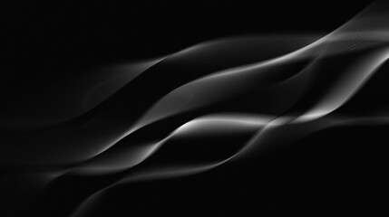 Obraz premium Soft white light flows over a deep black background, giving it a futuristic, luxurious and calming feel.
