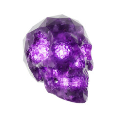 Geometric Amethyst Crystal Skull with Inner Light