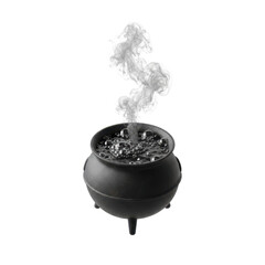 Bubbling Cauldron with Steam Rising