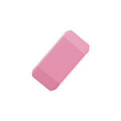 Pink Rectangular Eraser with Rounded Edges