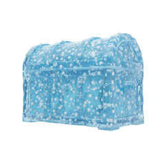 Frozen Treasure Chest with Ice Texture and Bubbles