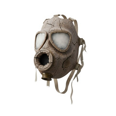 Cracked Gas Mask with Worn Straps and Eye Lenses