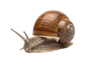 Isolated Brown Snail on Transparent Background