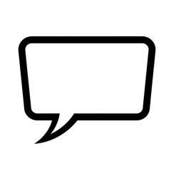 Fototapeta premium Black outline speech bubble with rounded corners and pointed tail isolated