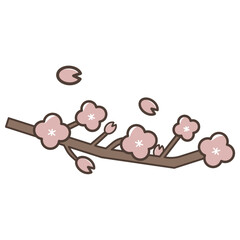桜の枝。春の桜の木。ベクターイラスト