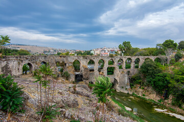 Fototapeta premium The Kizilcullu Aqueducts view in Izmir City of Turkey