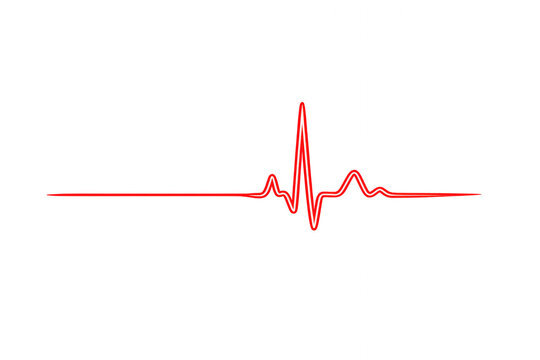 Electrocardiogram ekg heartbeat line showing vital signs. Medical pulse tracing with red neon glow on transparent background