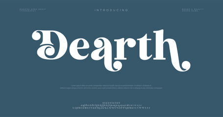 Fototapeta premium Dearth typography on blue background with white text