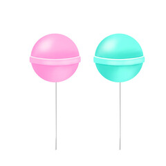 Cute Colorful Lollipop Candy Illustration Isolated on Transparent Background Png