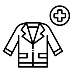 Obraz premium Doctor Coat Icon with Medical Cross Symbol