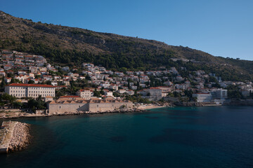Obraz premium Lazareti complex and Dubrovnik coastline view - Dubrovnik, Croatia