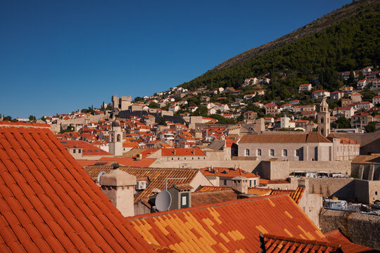 Panoramic view of Old Town rooftops and Minčeta Tower
