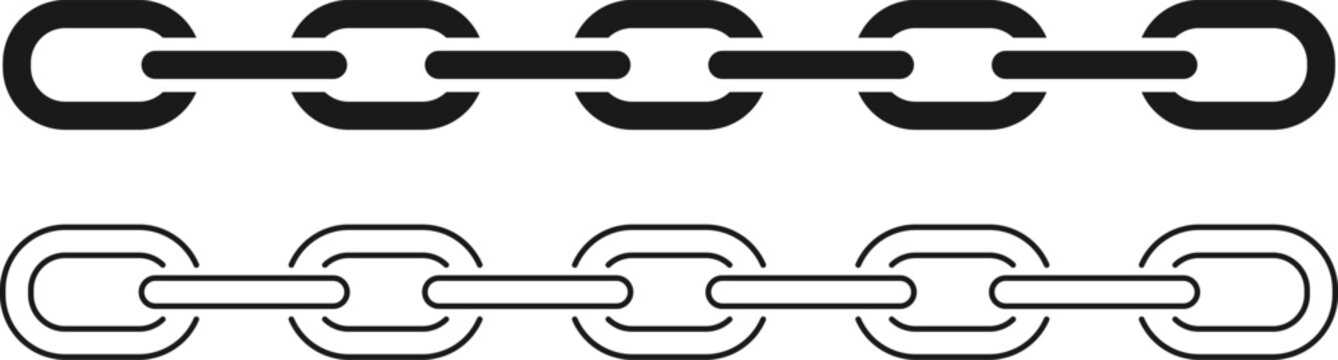 Modern chain link illustrations in black and white