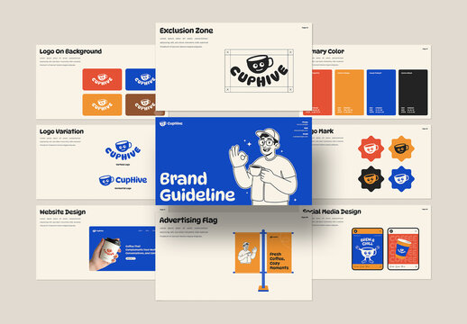 Brand Guideline Presentation Template for Coffee Shop and Cafe Identity