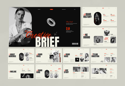 Modern Brand Creative Brief Presentation Template for Fashion & Agency