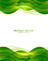 Green wave abstract vector background