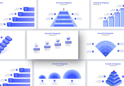 Modern Growth and Progress Business Infographic Presenation with Steps Layout
