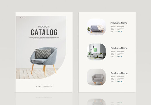 Minimal Interior Furniture Product Catalog Flyer Template Layout Design