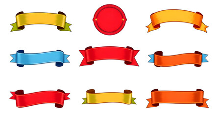 ribbons, colorful, vector, set, banner, decorative, festive, celebration, party, gift, bow, wrapping, curve, wave, stripe, stream, curl, twist, graphic, design, illustration, flat, modern, bright, vib