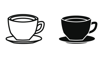 Obraz premium Coffee Cups Silhouette Illustration