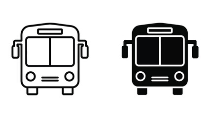 Simple black and white bus icons © Jahidul