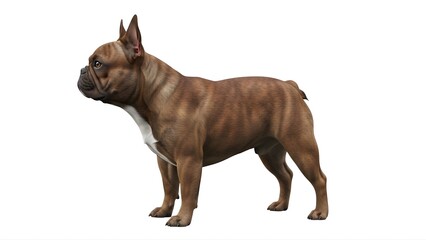 Obraz premium A brown French bulldog standing on a transparent background
