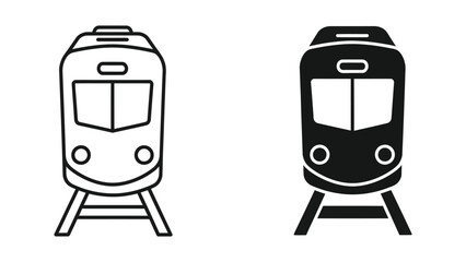 Black and white train icons © Jahidul