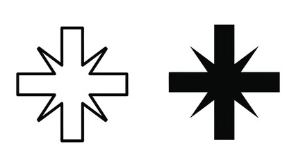 Fototapeta premium Black and white asterisk symbols
