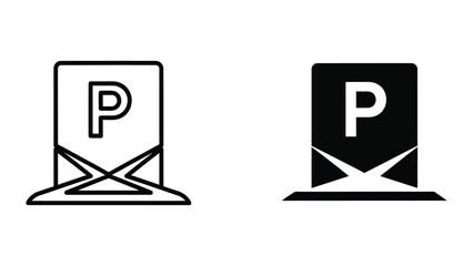 Parking sign icon set © JahidulStockbd