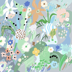 Floral creative art background