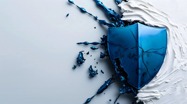 Modern Cyber Defense Shield with Smooth Blue Gradient &ndash; Advanced Data Protection and Enterprise Network Security Concept