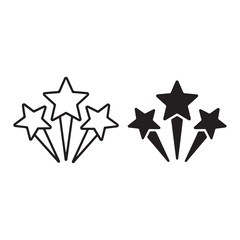 Obraz premium Stars burst in an energetic explosion with bold black and white outlines