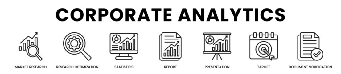 Fototapeta premium E04-Corporate Analytics All In One Icon Multi Styles Vector Set