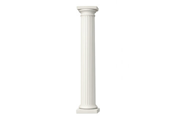 Fototapeta premium White fluted classical column or pillar for architectural support and historical design, 3d render with transparent background
