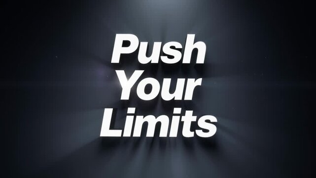 Motivational Business Text Graphic: Push Your Limits for Success & Growth