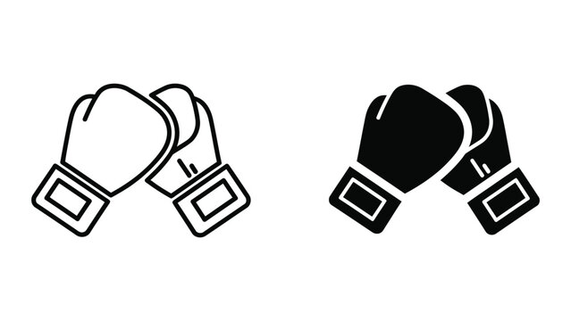 Boxing gloves icon set