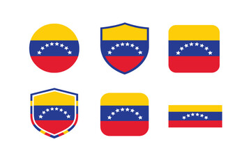 Obraz premium Venezuela Flag Icon Set for Continental Football Championship Copa América Tournament Celebration Collection Design