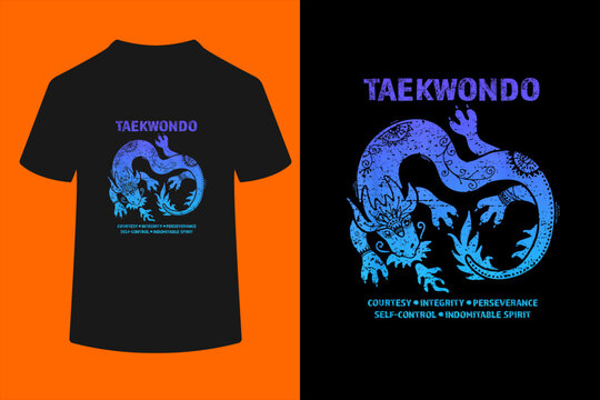 Taekwondo TKD Tae Kwon Do Dragon Art Martial Arts Graphic T-Shirt